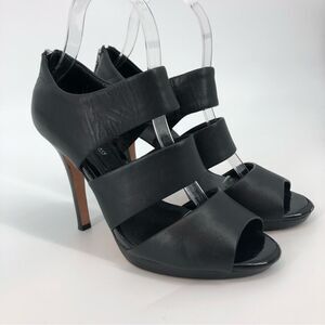 White House Black Market Adalyn Soft Leather Wide Strap Heels Size‎ 7.5